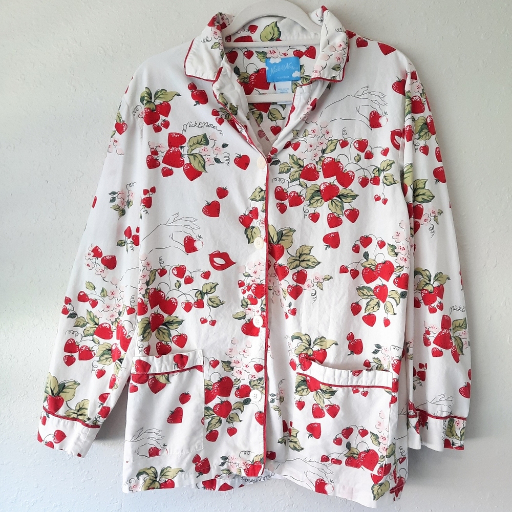Nick & Nora Strawberry PJ Top M